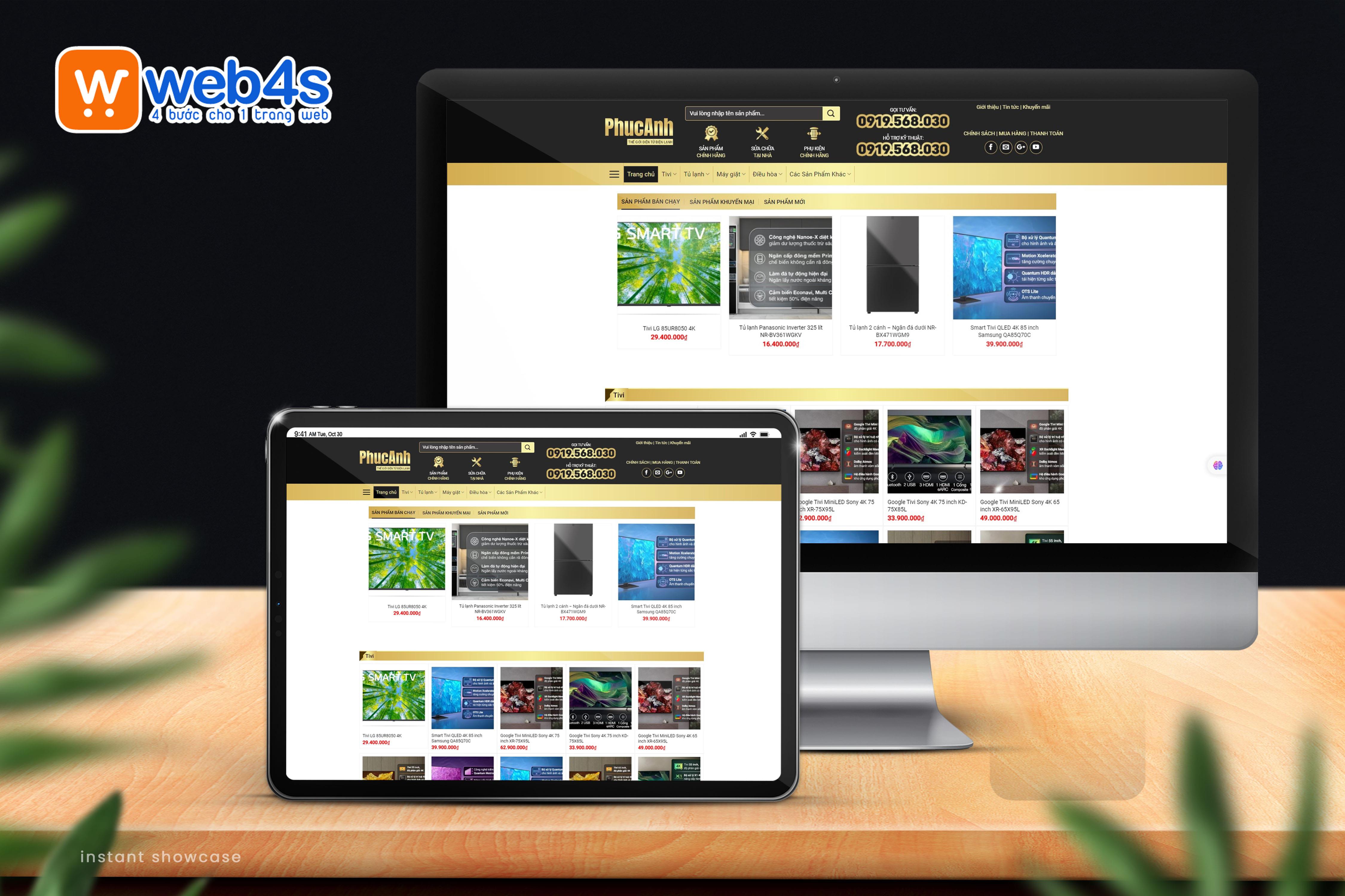 Thiết kế web điện tử điện lạnh tương thích mobile
