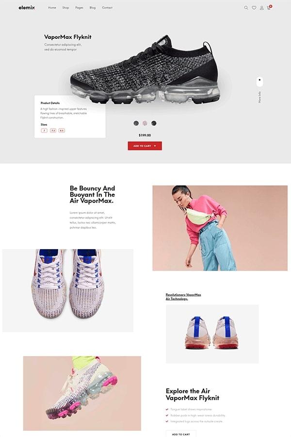 Elemix - Mẫu Website Thời trang hiện đại