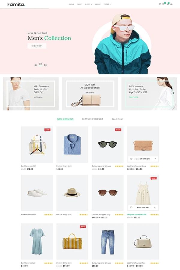 Famita - Mẫu Website Cửa hàng Thời trang