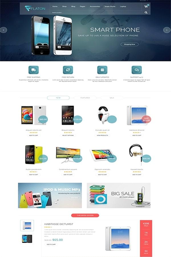 Flaton - Mẫu Website bán đồ Công nghệ