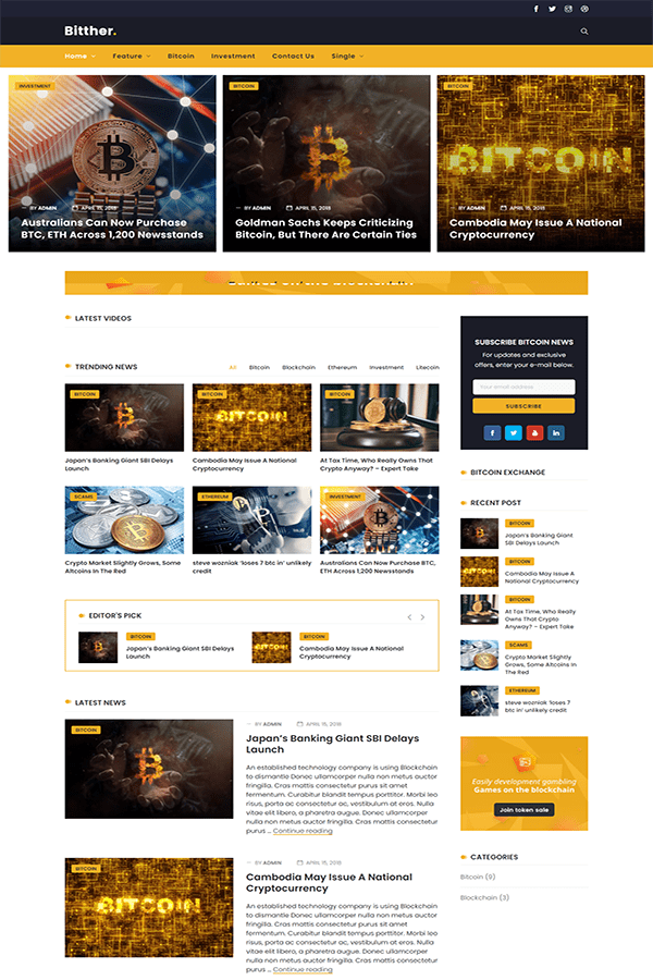 Bitther - Mẫu Website Tạp chí & Blog