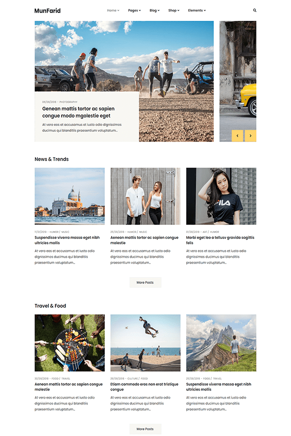 Munfarid - Mẫu Website Blog cá nhân