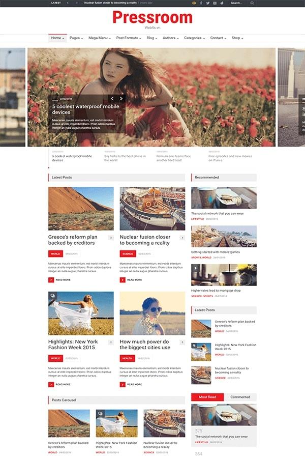 Pressroom - Mẫu Website Tạp chí & Tin tức