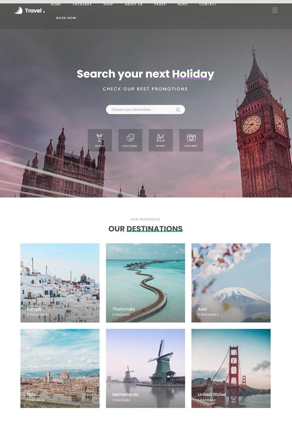LoveTravel - Travel WordPress Theme