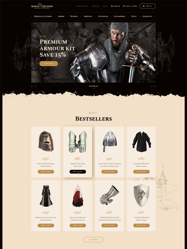 Mẫu thiết kế website cho thuê trang phục cosplay 