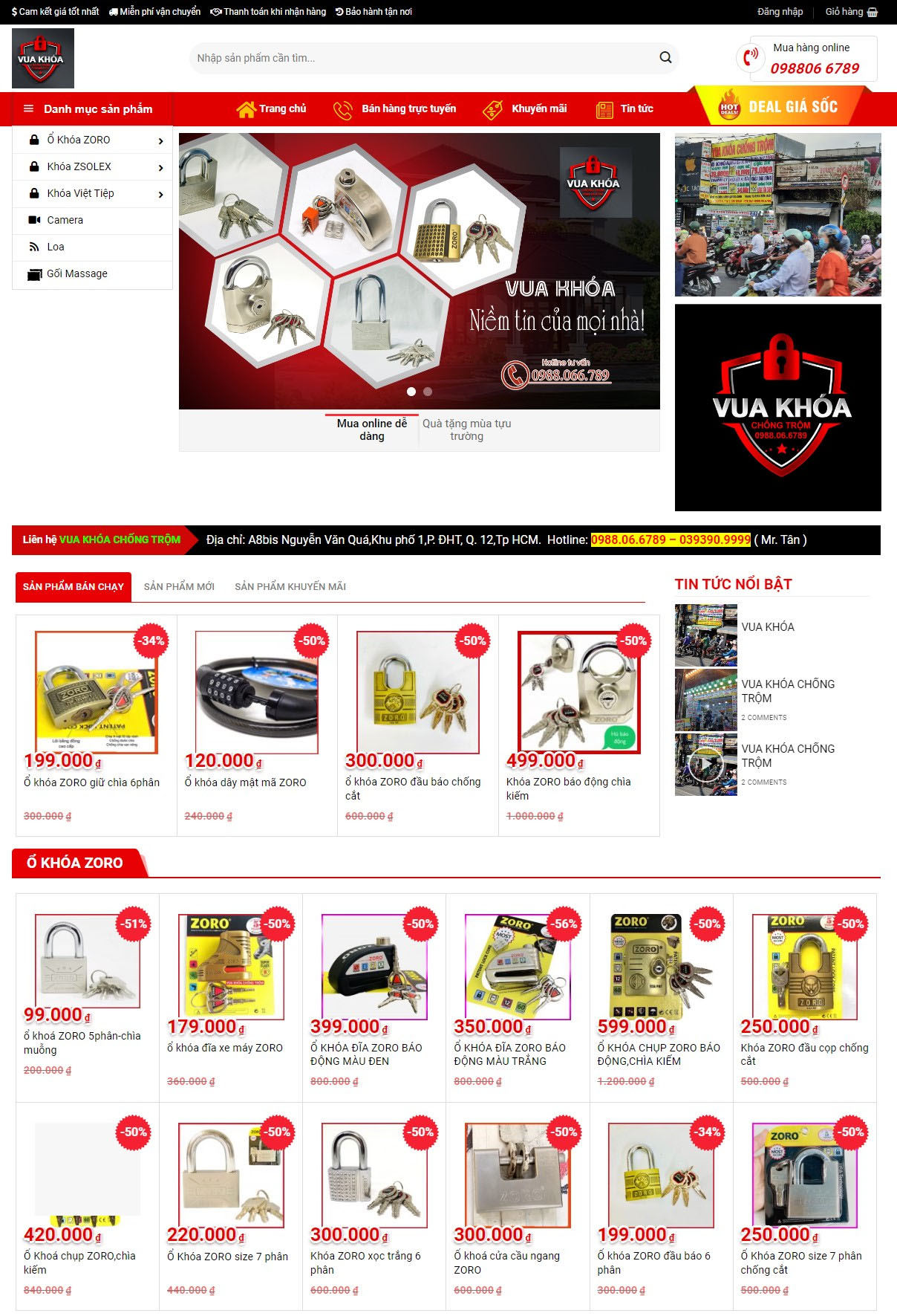 Website bán khóa chống trộm 