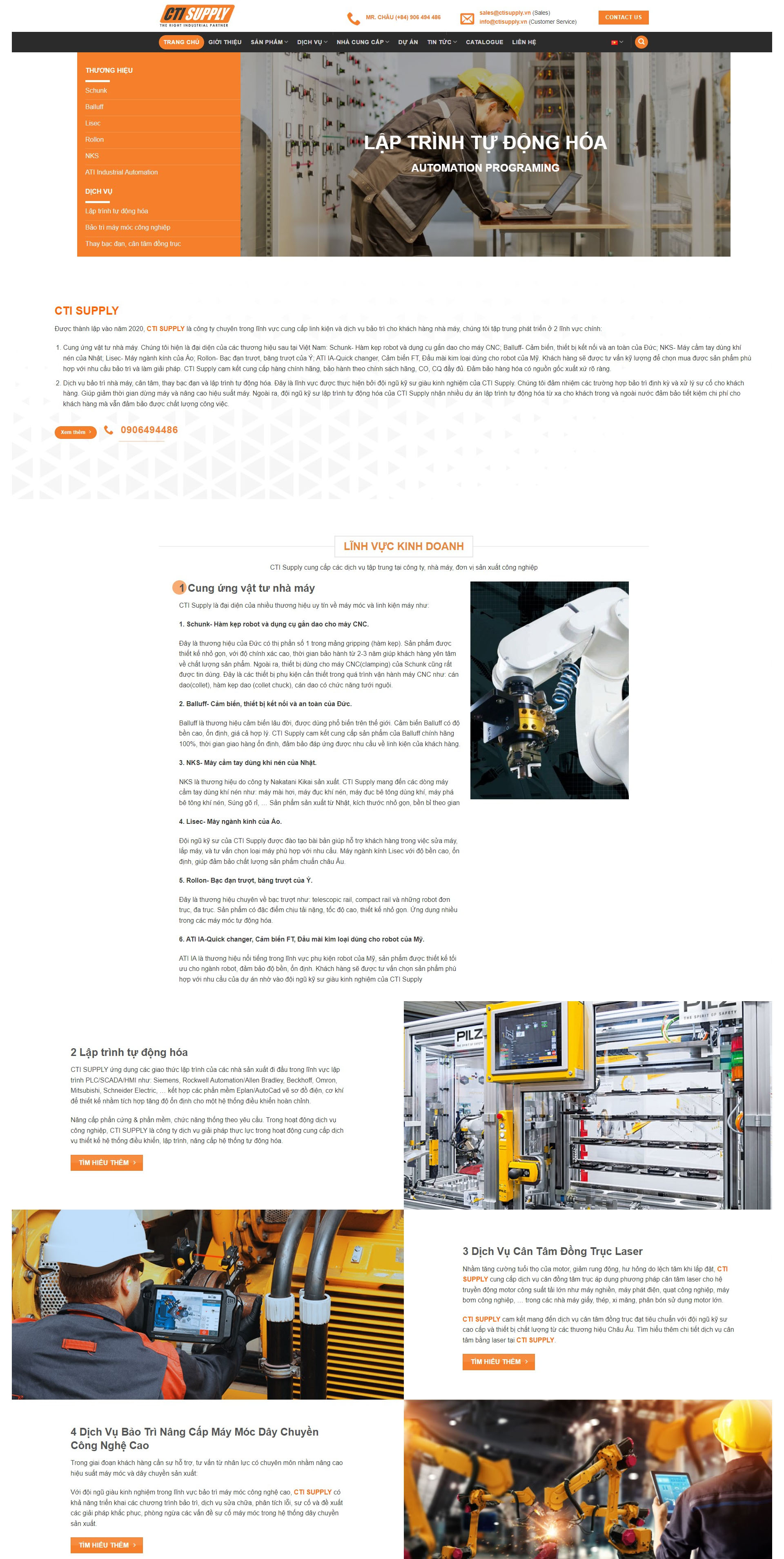 website bán máy móc thiết bị công nghệ 