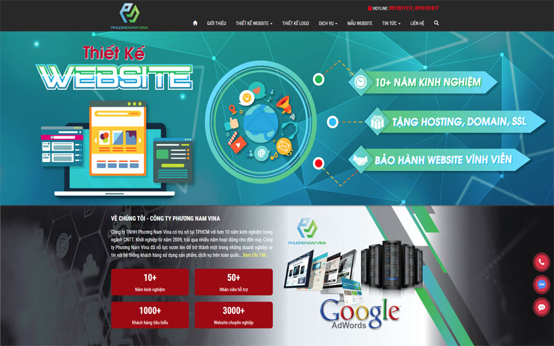 Công ty thiết kế website tại Hà Tĩnh Phương Nam Vina