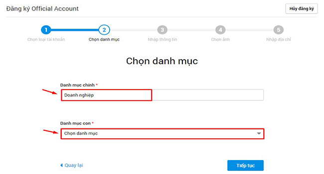Chọn danh mục