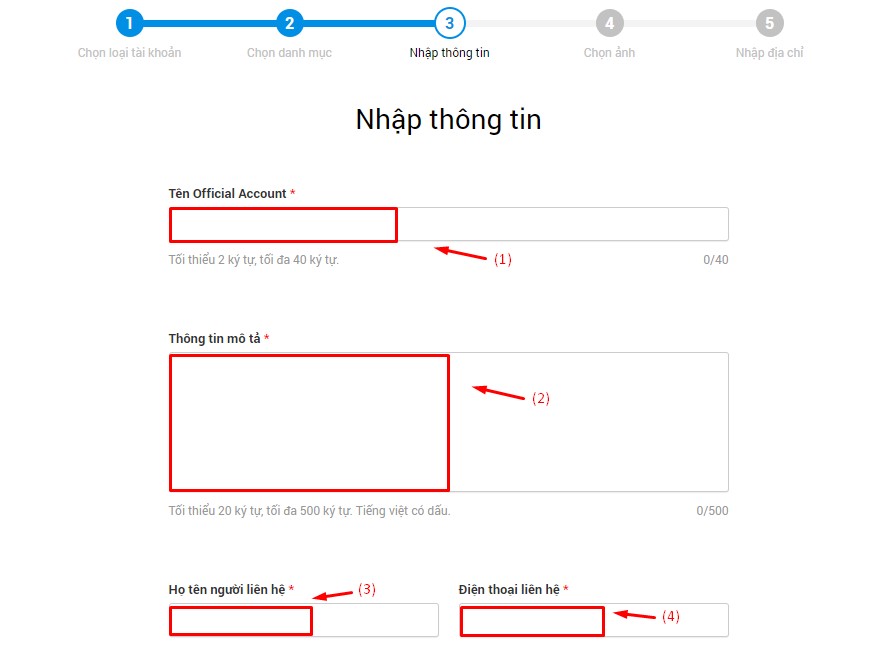 Nhập thông tin