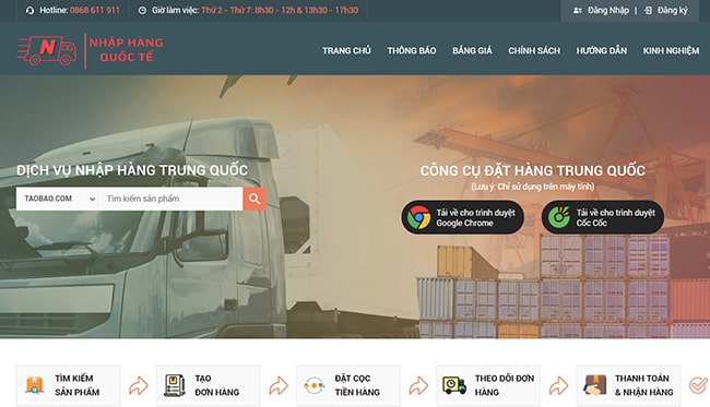 Trang web bán hàng giá sỉ Nhập hàng siêu tốc