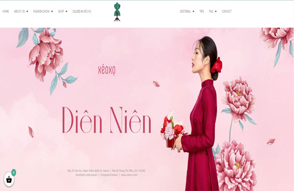 mẫu thiết kế website thời trang áo dài xéo xọ