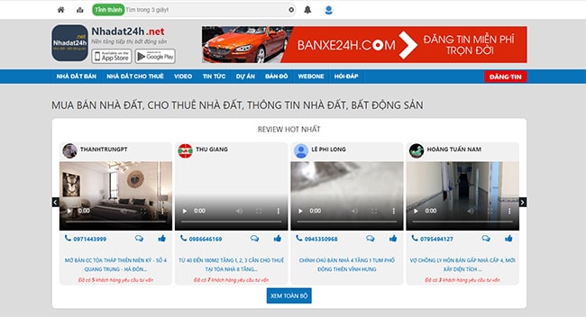 Top 11 các trang web bất động sản