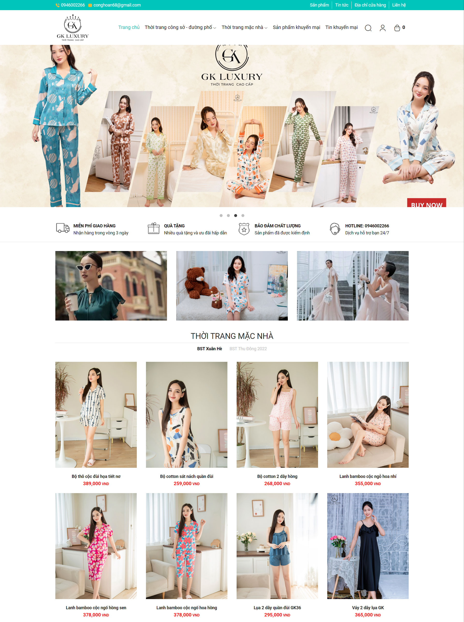 Mẫu thiết kế website thời trang