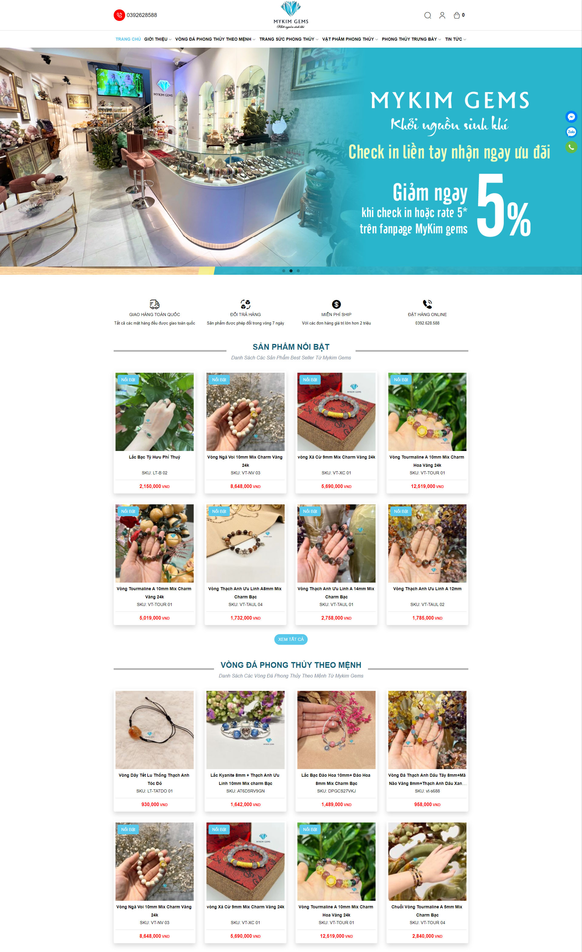 Mẫu thiết kế website trang sức