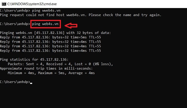 Xem IP trang web