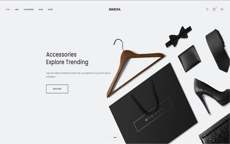 Mẫu thiết kế website thời trang tối giản 
