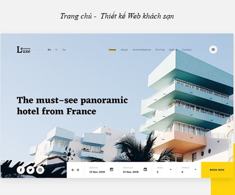 Front end thiết kế website khách sạn
