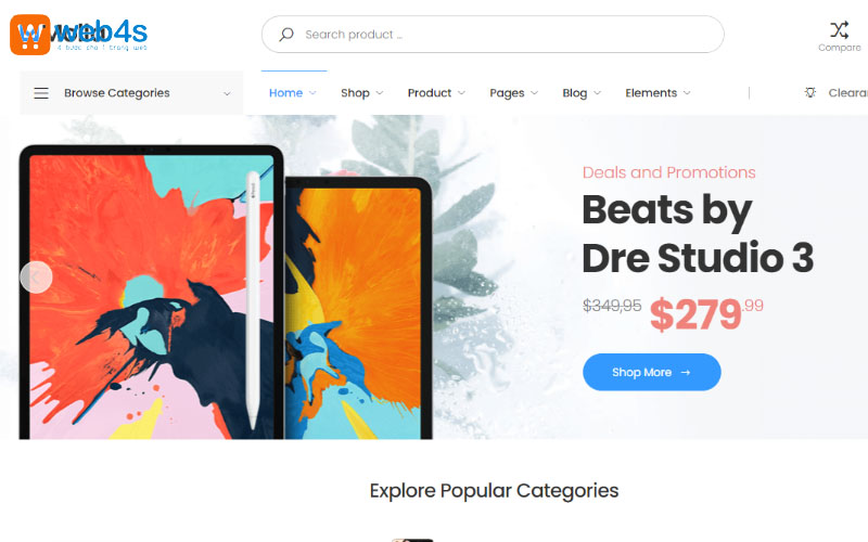 Mẫu website bán thiết bị thông minh