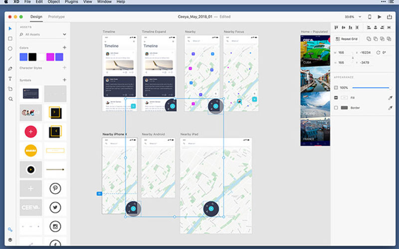 Phần mềm thiết kế giao diện website có phí Adobe XD