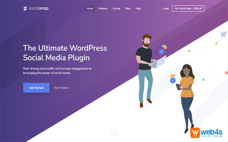 Plugin tăng lượng truy cập wordpress social snap