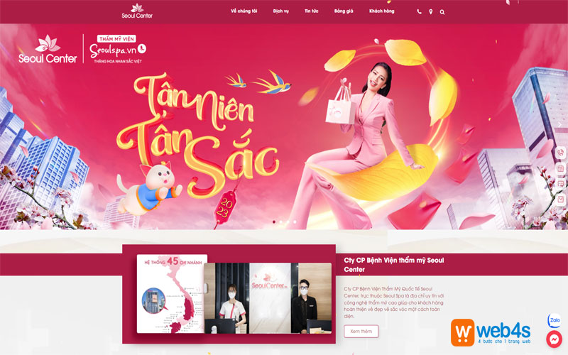 Thiết kế website spa làm đẹp tại Web4s