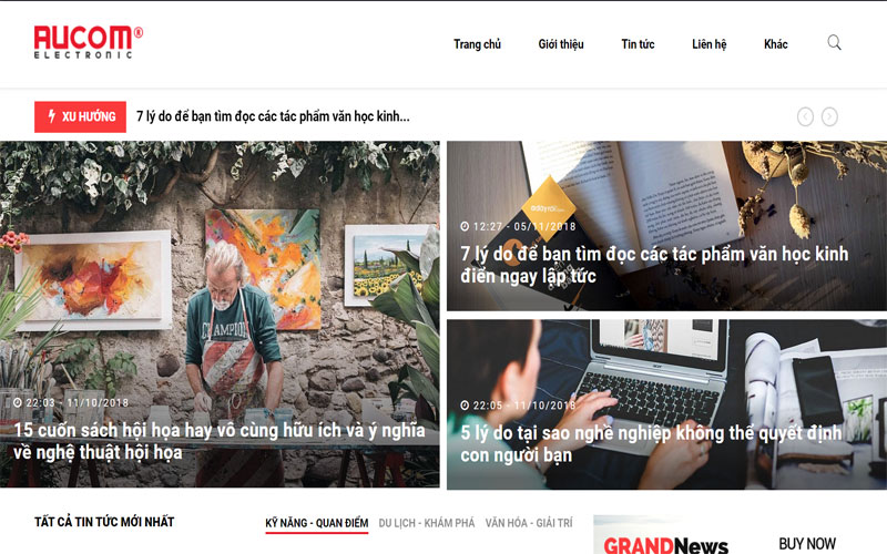 Mẫu thiết kế website tin tức
