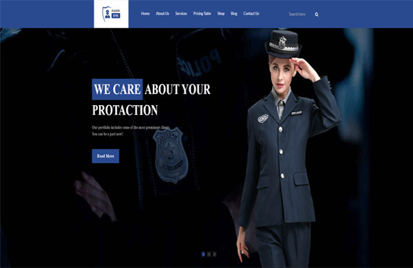 Template thiết kế website dịch vụ bảo vệ đẹp mắt
