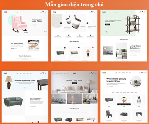 Giao diện web nội thất