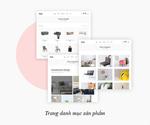 Thiết kế website Nội thất - Trang danh mục