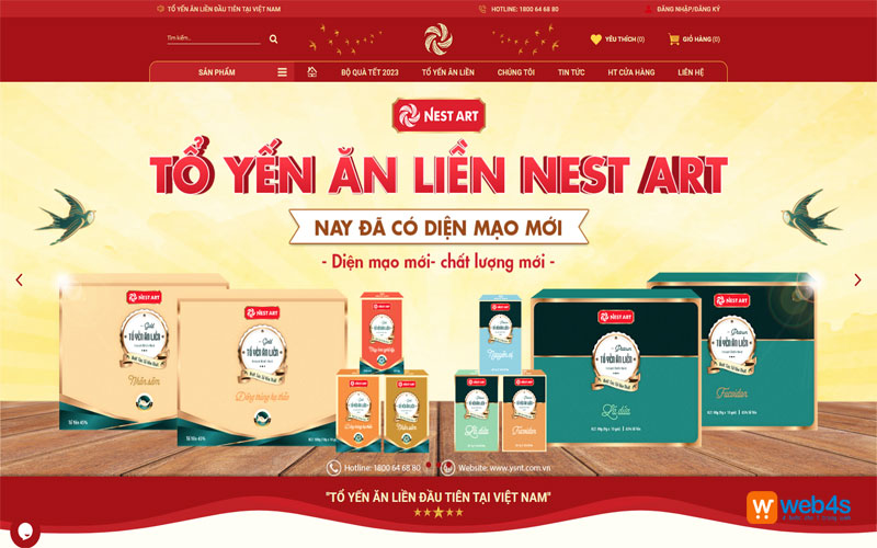 Mẫu thiết kế website yến sào web4s
