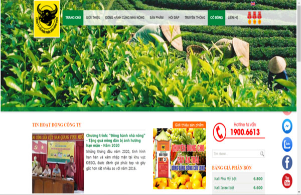 thiết kế website phân bón thu hút người dùng