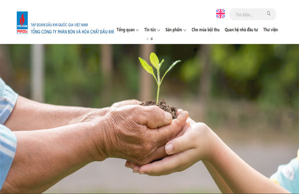 mẫu thiết kế website của tổng công ty phân bón và hóa chất dầu khí 
