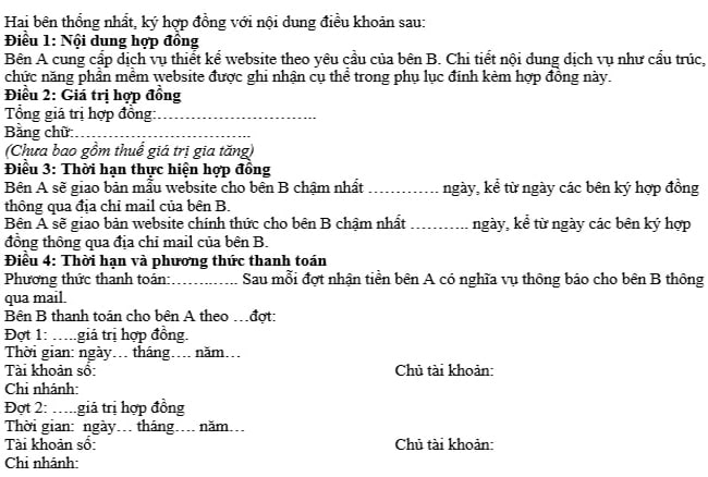 Mẫu hợp đồng