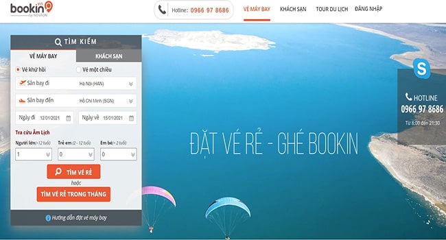 trang web đặt vé máy bay giá rẻ Bookin