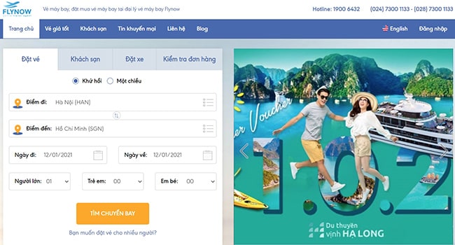 Trang web đặt vé máy bay giá rẻ Flynow
