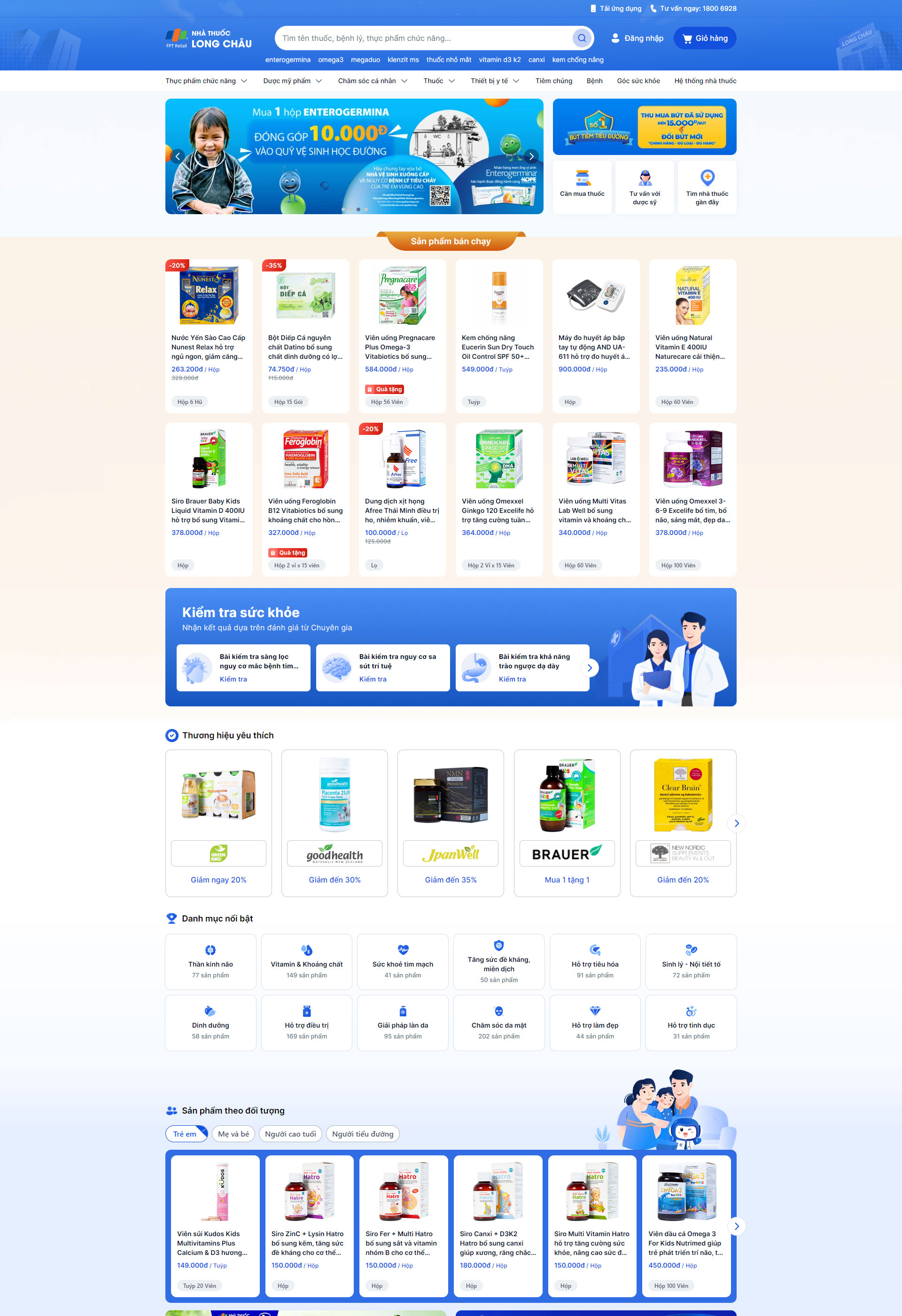 Mẫu website bán thực phẩm chức năng