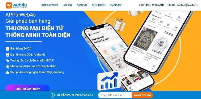 App quản lý bán hàng, quản lý doanh thu Web4s