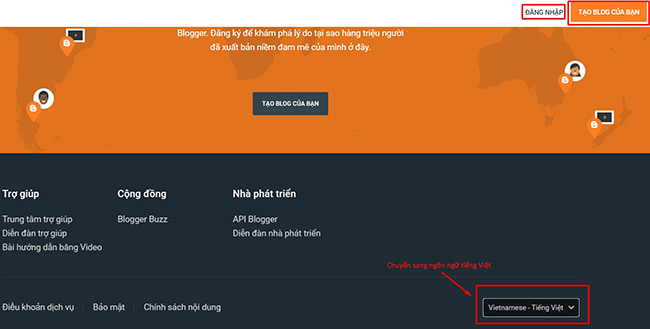 Đăng nhập Blogspot