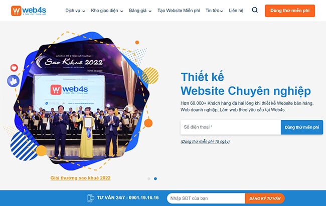 Web4s - đơn vị thiết kế website uy tín, chất lượng