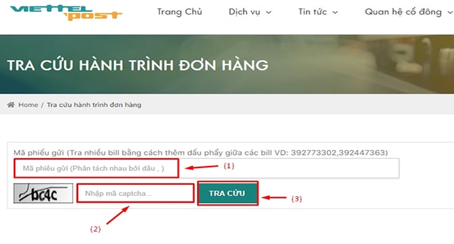 Tra cứu đơn hàng viettel post