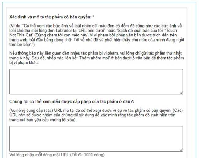 Điền thông tin chống copy trên web