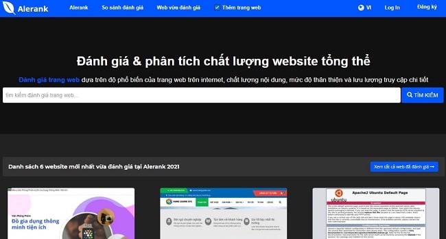 Website đánh giá website Alerank