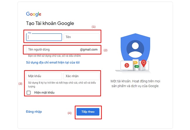 Tạo địa chỉ email