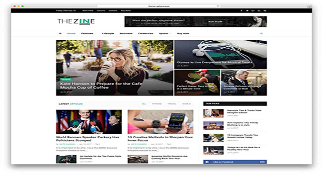 Mẫu giao diện web tin tức công nghệ