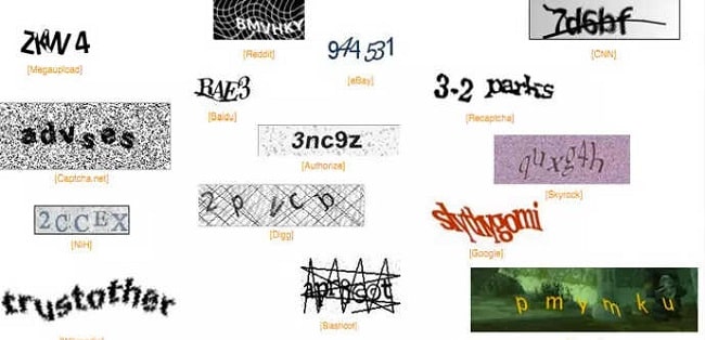 Các loại mã captcha