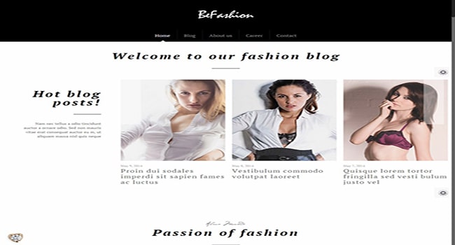 Mẫu template web tin tức thời trang