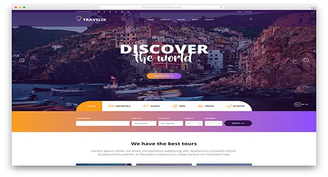 Mẫu template web tin tức du lịch