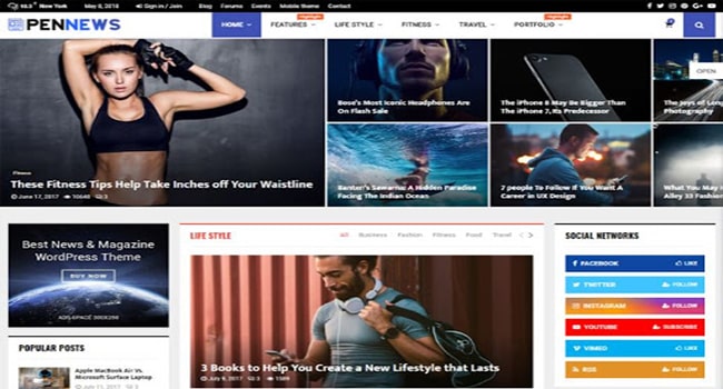 Mẫu template web tin tức thể thao