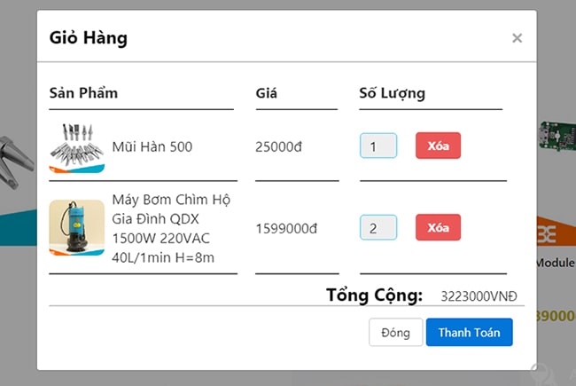 Thiết kế module giỏ hàng cho web bán hàng